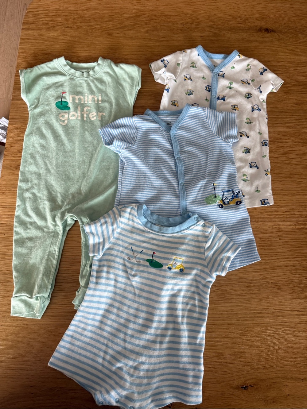 Baby Boy Golf Onesie Bundle - Blue, Mint, White